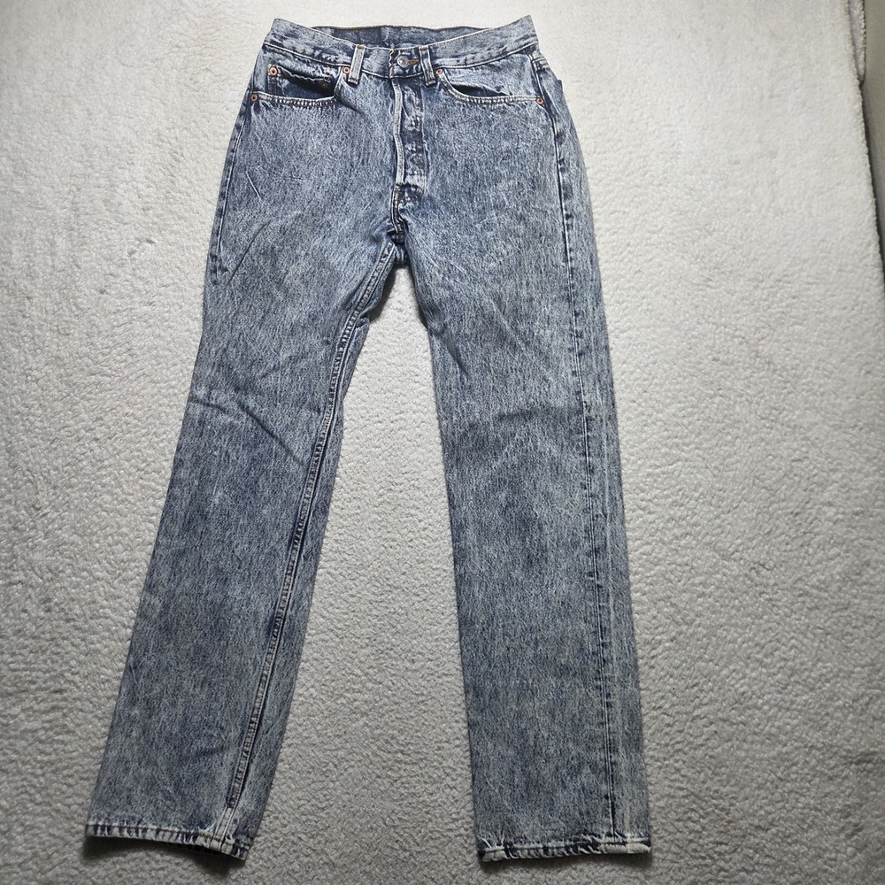 Vintage 80s Levi's 501xx Jeans 28x31 Made in USA Blue Button Fly ACID Rare Faded